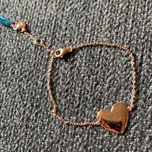 Shashi rose gold heart bracelet